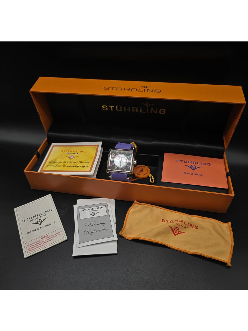 Stuhrling Women's Ozzie Watch Swiss Quartz Purple Silicon In Box W1